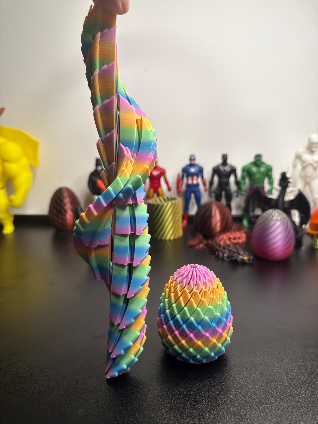 3D Printed Dragon Slippery Egg Fidget – Smooth Sliding Sensory Toy, Mythical Desk Fidget, Stress Relief Gift